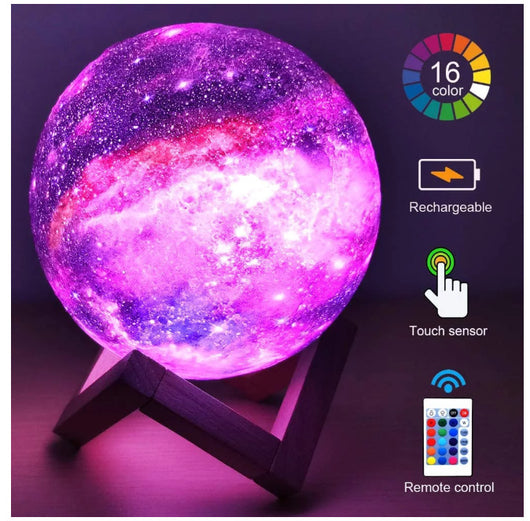 Lámpara Luna 3D con Luz Galaxia - Diseño Impreso - Image 6