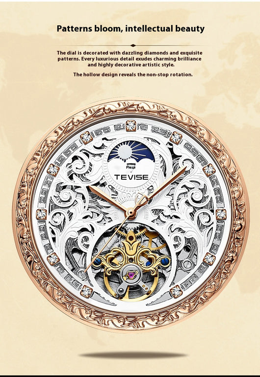 Reloj Mecánico Hombre Resistente al Agua con Diseño Calado - Image 10