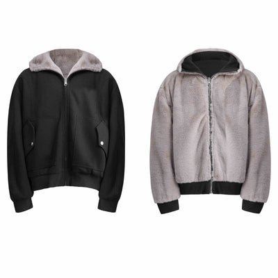 Suéter Hoodie Reversible de Algodón para Parejas - Abrigo de Montaña - Image 3