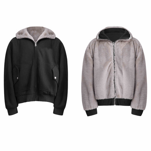 Suéter Hoodie Reversible de Algodón para Parejas - Abrigo de Montaña - Image 3