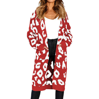 Cardigan de Leopardo para Otoño e Invierno - Suéter Tejido Elegante para Mujer - Image 14