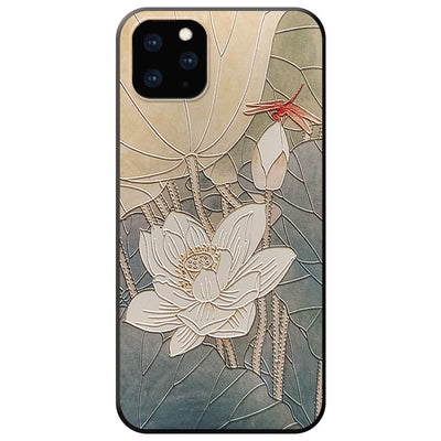 Funda Teléfono Flor de Loto Oriental con Pájaro - Image 4