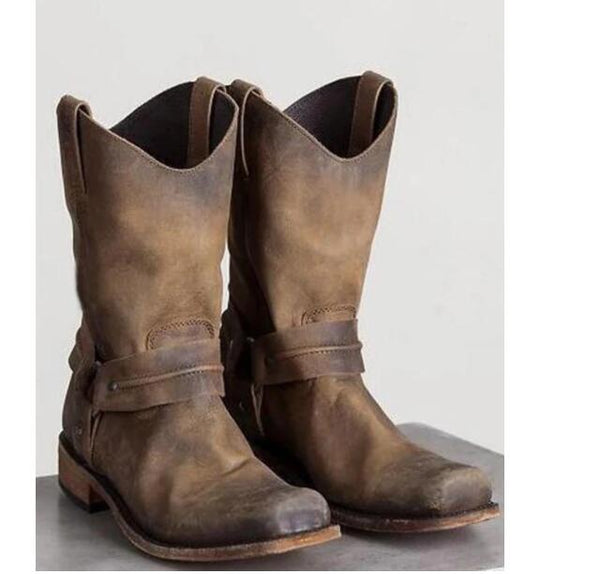 Botas Casuales para Hombre con Tacón Cuadrado Bajo