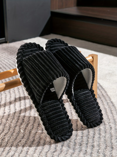 Pantuflas Cómodas de Rayas en Pana para Hombre - Image 8