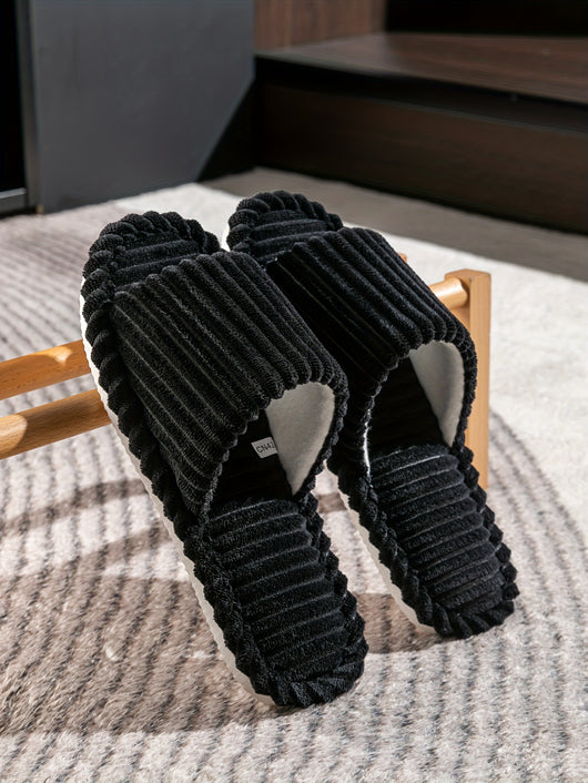 Pantuflas Cómodas de Rayas en Pana para Hombre - Image 8