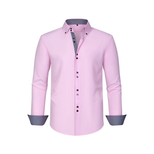 Camisa Hombre Estiramiento Cuádruple con Lunares y Bloques de Color - Image 7