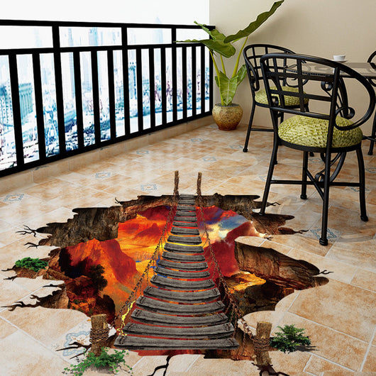 Adhesivos 3D de Pared - Universo Creativo con Planetas y Puente Suspendido - Image 6