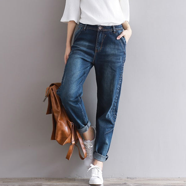 Jeans Mujer Cintura Suelta Pierna Recta Talla Pequeña