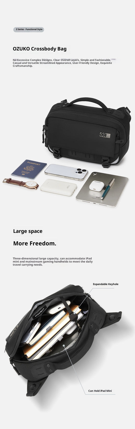 Bolsa Crossbody Impermeable de Gran Capacidad para Hombre - Image 12