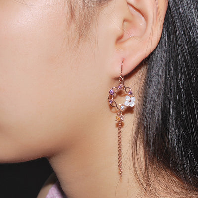 Aretes de Gancho Concha Románticos en Plata Pura y Circonia - Image 8