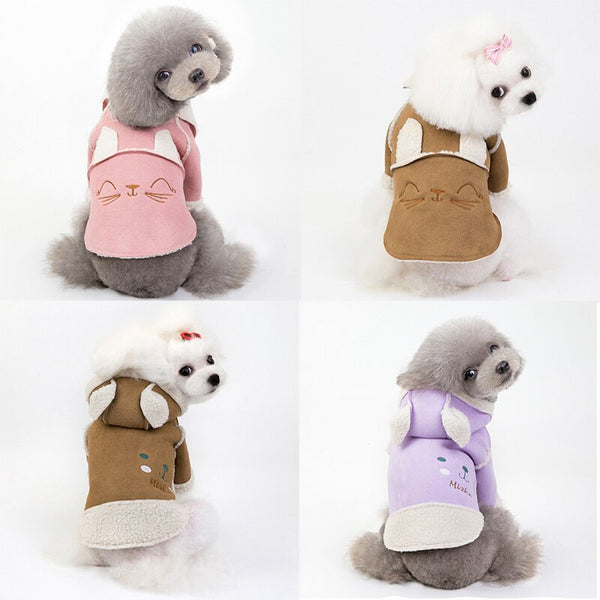 Abrigo de Terciopelo para Mascotas - Chaqueta Estilo Solapa para Perros, Gatos y Peluches