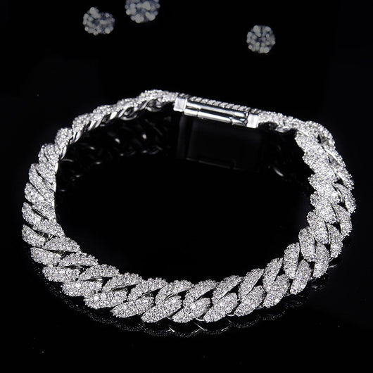 Pulsera o Collar Cubano de Plata con Diamantes Moissanita - Image 8
