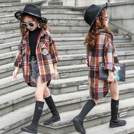 Camisa Cuadros Niña Corte Dovetail Moda