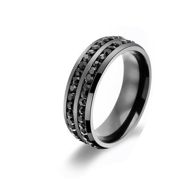Anillo de Acero Inoxidable 316L para Hombre con Surco Negro - Image 5