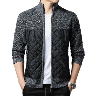 Cardigan Tejido de Invierno para Hombre con Cuello Tipo Mao - Image 5