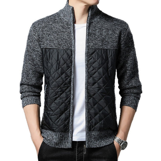 Cardigan Tejido de Invierno para Hombre con Cuello Tipo Mao - Image 5