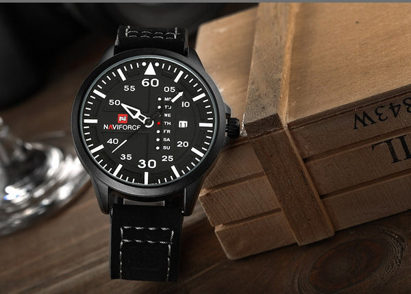 Reloj Deportivo Militar NAVIFORCE para Hombre - Cuarzo con Calendario y Correa de Cuero - Image 3