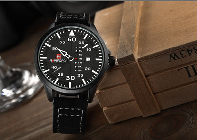Reloj Deportivo Militar NAVIFORCE para Hombre - Cuarzo con Calendario y Correa de Cuero - Image 3