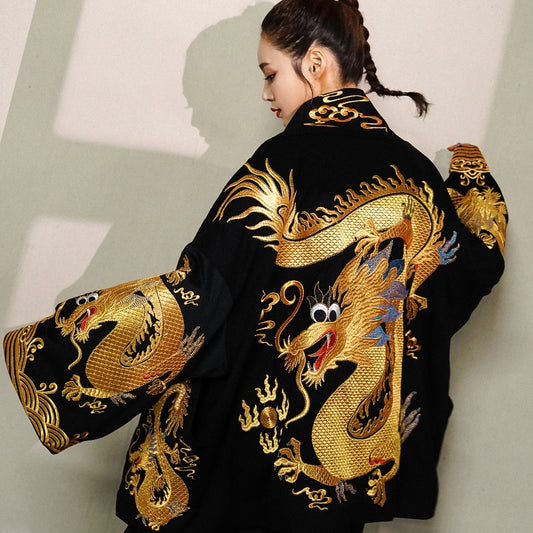 Chaqueta con Bordado de Dragón - Image 2
