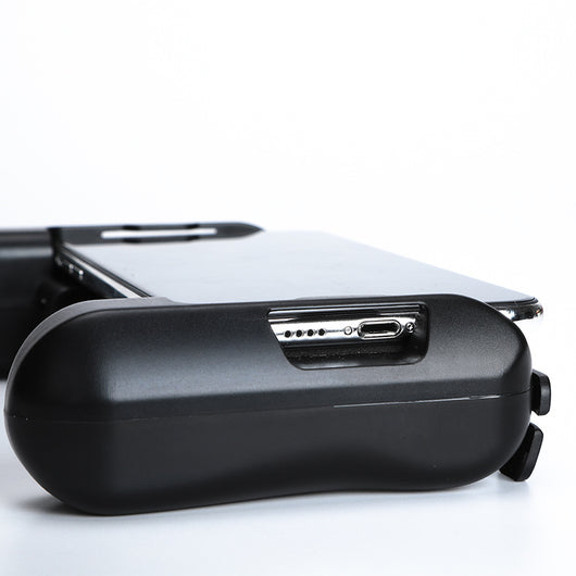 Black mobile game controller with integrated cooling fan and ergonomic grips for smartphones. - Image 2