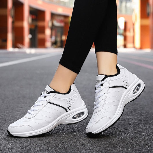Zapatillas Deportivas para Mujer de Cuero con Suela Gruesa y Transpirabilidad - Image 2