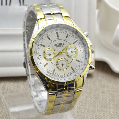 Reloj de Pulsera para Hombre Acero Inoxidable Esfera Grande Cuarzo Tres Ojos