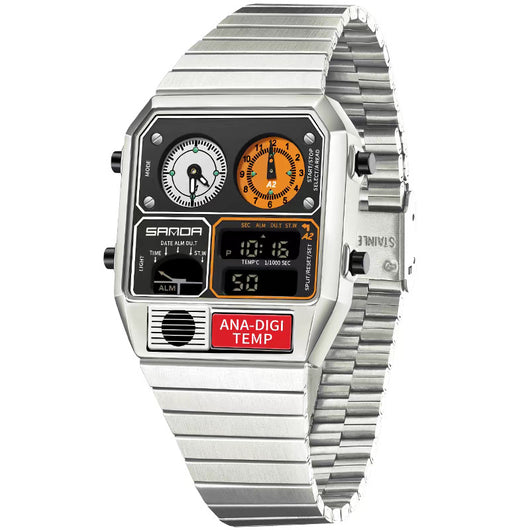 Reloj Deportivo Retro Cuadrado para Hombre con Medidor de Temperatura y Resistencia al Agua - Image 15