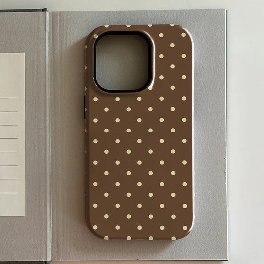 Funda para Celular Lunares Marrón y Rojo Lujo - Image 3