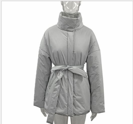 Chaqueta de Algodón para Mujer con Cuello Mao Elegante - Image 3