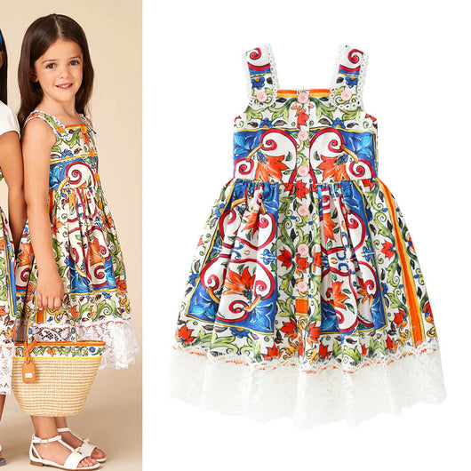 Vestido Princesa Infantil con Tirantes y Encaje Elegante - Image 4