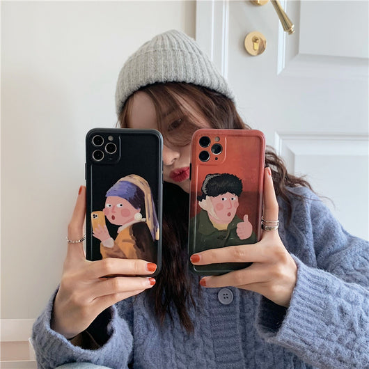 Funda de Pareja Suave para Teléfono - Diseño Minimalista Unisex