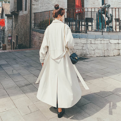 Abrigo Patchwork Cuadros Estilo Coreano para Commuter - Image 12