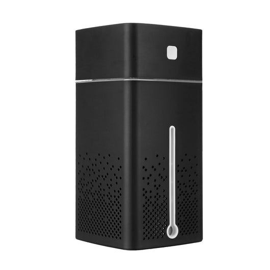 White rectangular home office desktop humidifier with a black power button and water level indicator. - Image 6
