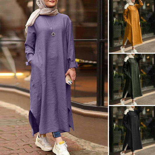 Vestido Camisa de Manga Larga