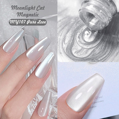 Esmalte de Uñas Gel Ojo de Gato Blanco Porcelana - Efecto Luz Lunar - Image 3