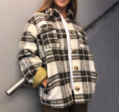 Abrigo de lana con solapa a cuadros - Image 10