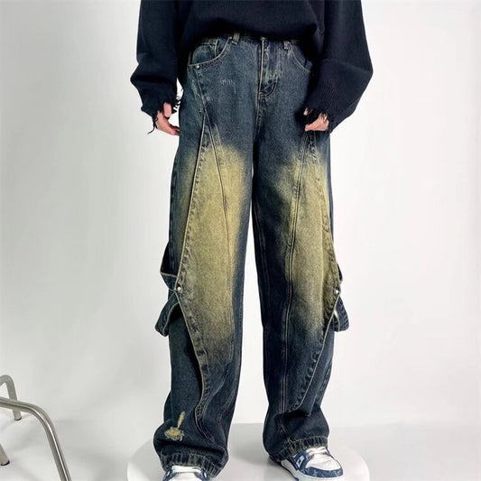 Jeans Vintage Desgastado Estilo High Street para Hombre