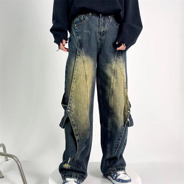 Jeans Vintage Desgastado Estilo High Street para Hombre