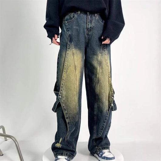 Jeans Vintage Desgastado Estilo High Street para Hombre