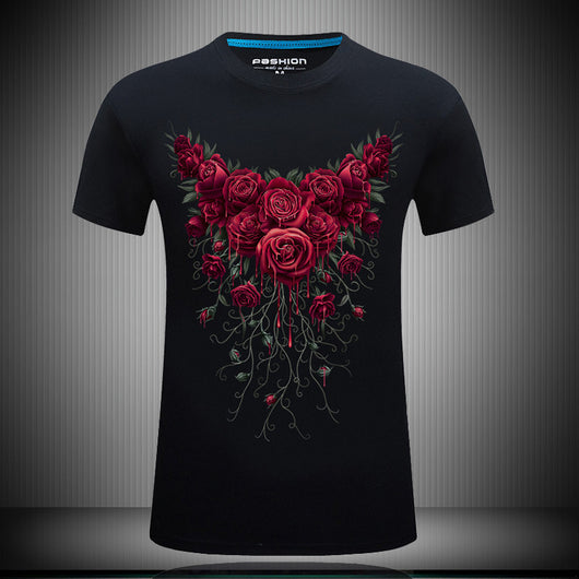 Camiseta Hombre Algodón 100% Estampado 3D Talla Grande Cuello Clásico - Image 2