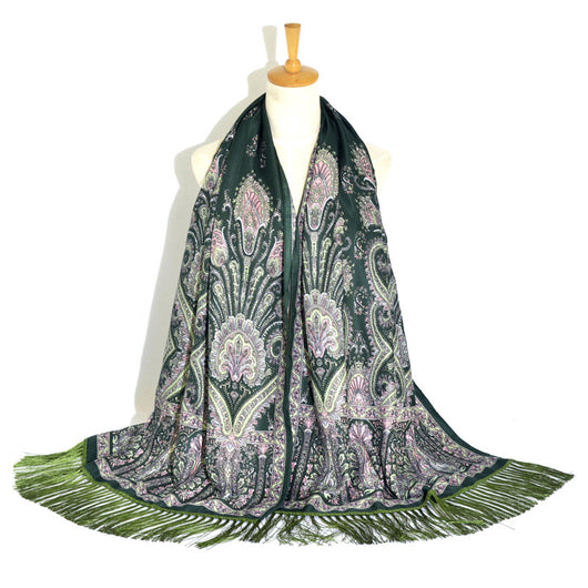 Pañuelo Étnico Largo con Borlas Estampado para Viajes - Image 15