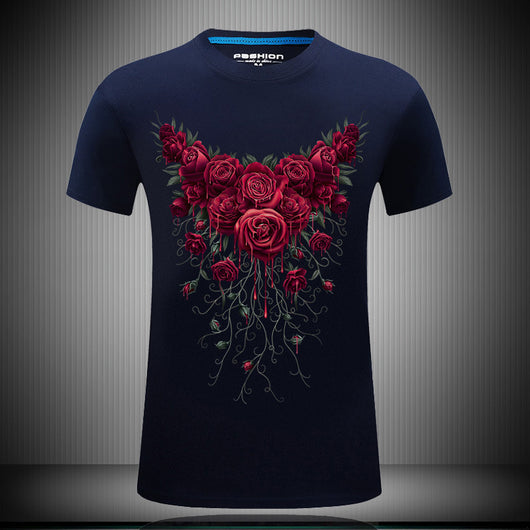 Camiseta Hombre Algodón 100% Estampado 3D Talla Grande Cuello Clásico - Image 3