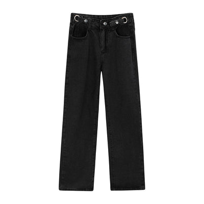 Pantalones Vaqueros Cintura Alta Corte Recto Pierna Ancha - Image 8