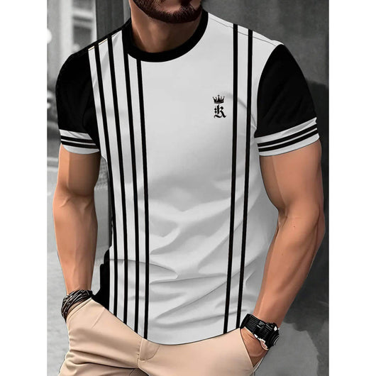 Camiseta Manga Corta Casual Ejecutiva con Impresión 3D Digital - Image 4