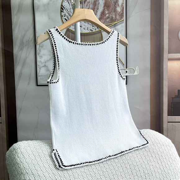 Chaleco Tejido Floral Entallado para Mujer