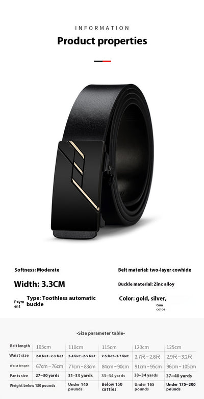 Cinturón de Cuero Automático para Hombre - Hebilla Inteligente Casual y Ejecutivo - Image 9