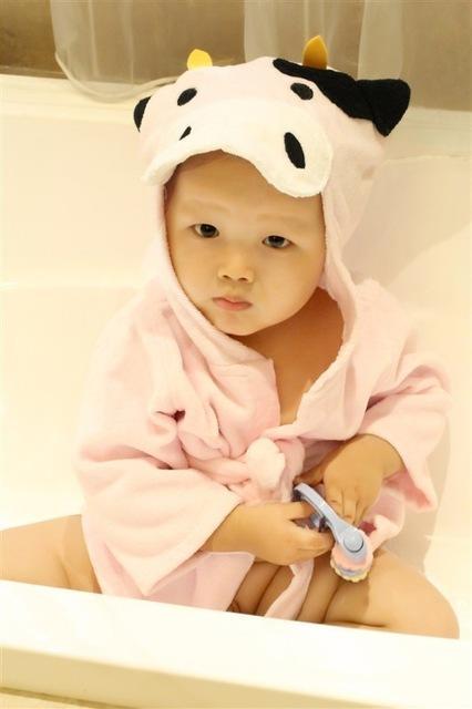 Bata de Baño Infantil con Capucha - Toalla Modelo Animales Lindos en Algodón - Image 17