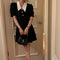Vestido Elegante Solapa Contraste Estilo Hepburn