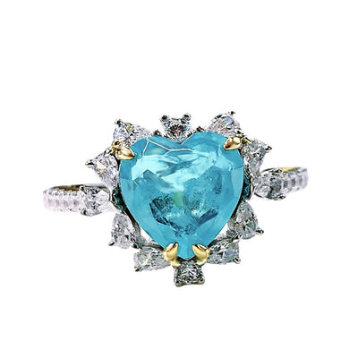 Anillo Corazón Paraíba Europeo Americano para Mujer - Image 8