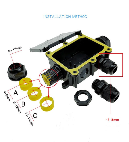 Caja Distribuidora Impermeable IP68 para Luces de Fuente - 1 Entrada 5 Salidas - Image 12
